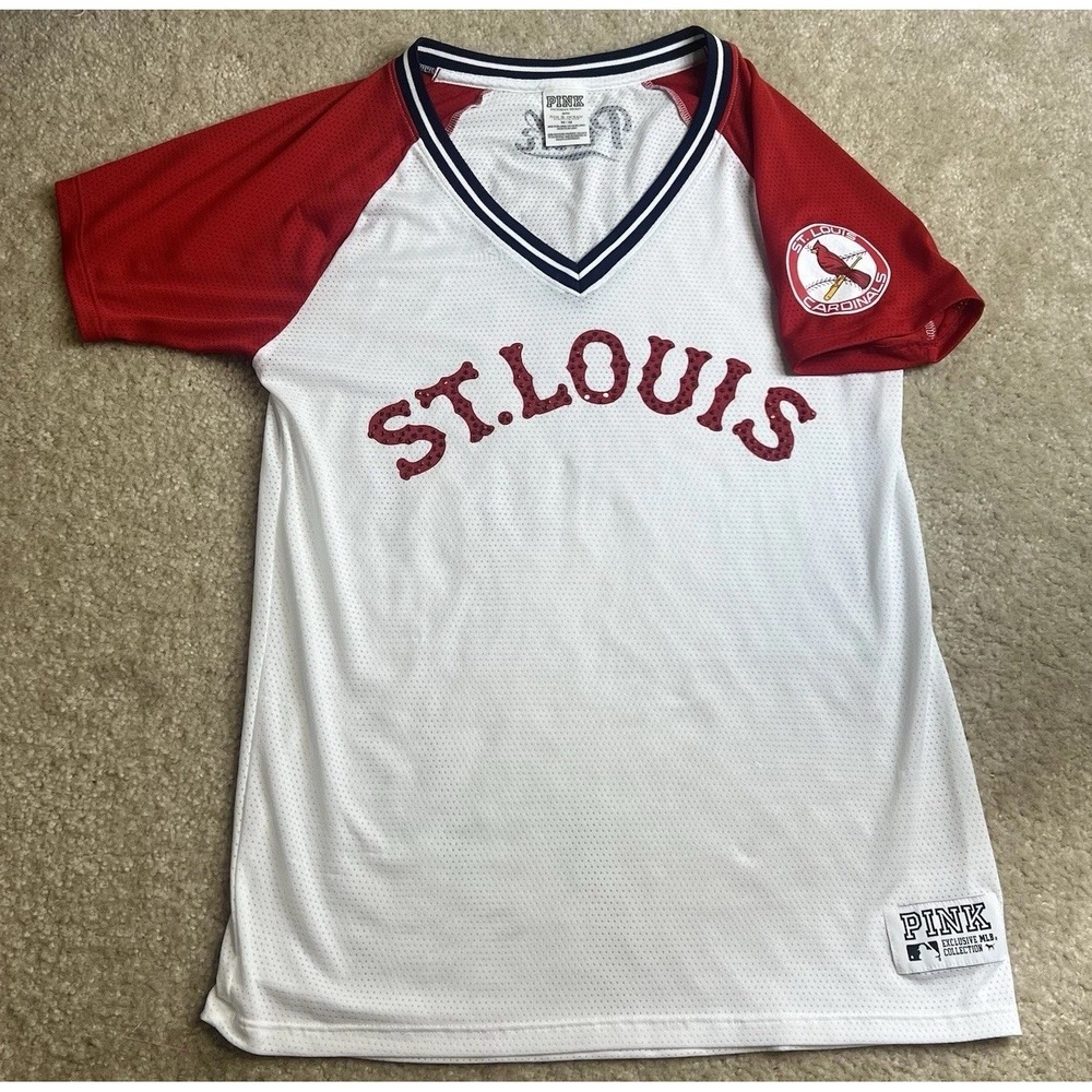 PINK Victoria's Secret St Louis Cardinals MLB Jersey Mesh Rhinestone Medium